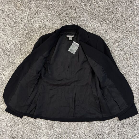 ANN TAYLOR 3 Button Blazer Jacket Black Lined Unique Stitch Women’s Size 2 - Picture 2 of 12